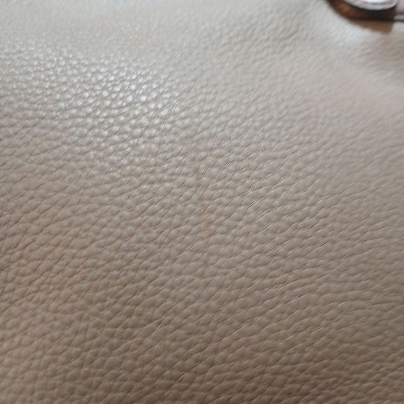 Michael Kors Shoulder Bag Taupe Pebbled Leather Purse - Picture 9 of 12